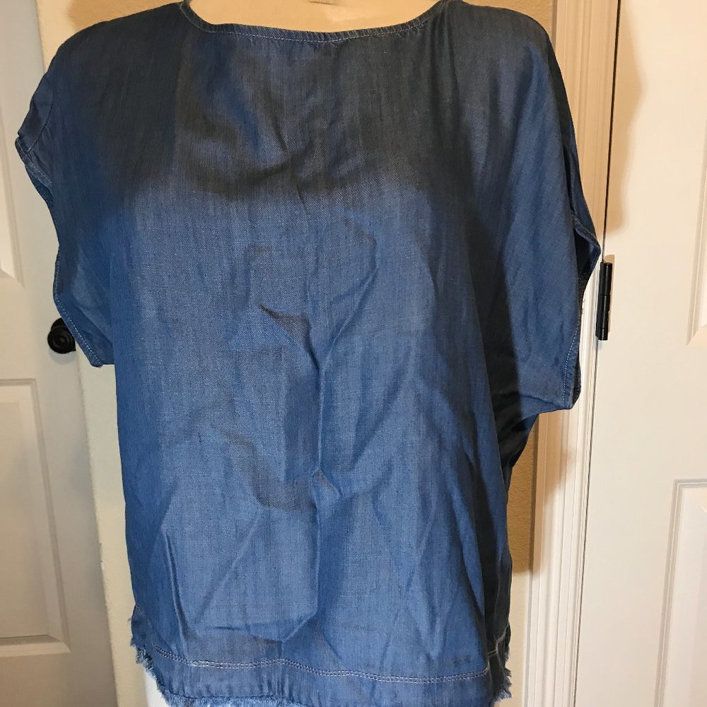 LaJu Denim Tencel Crop Top